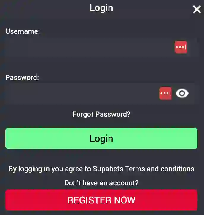 supabets login forgot password