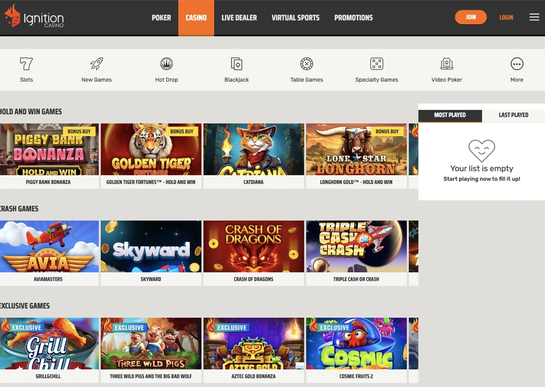 Casino Games at Ignition