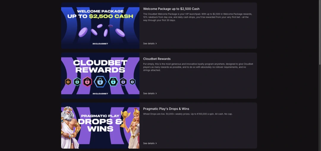 Cloud bet Bonuses and Promotions