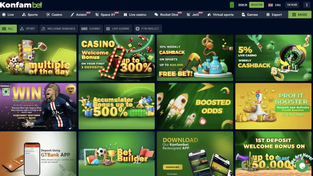 Konfam bet Bonuses and Promotions