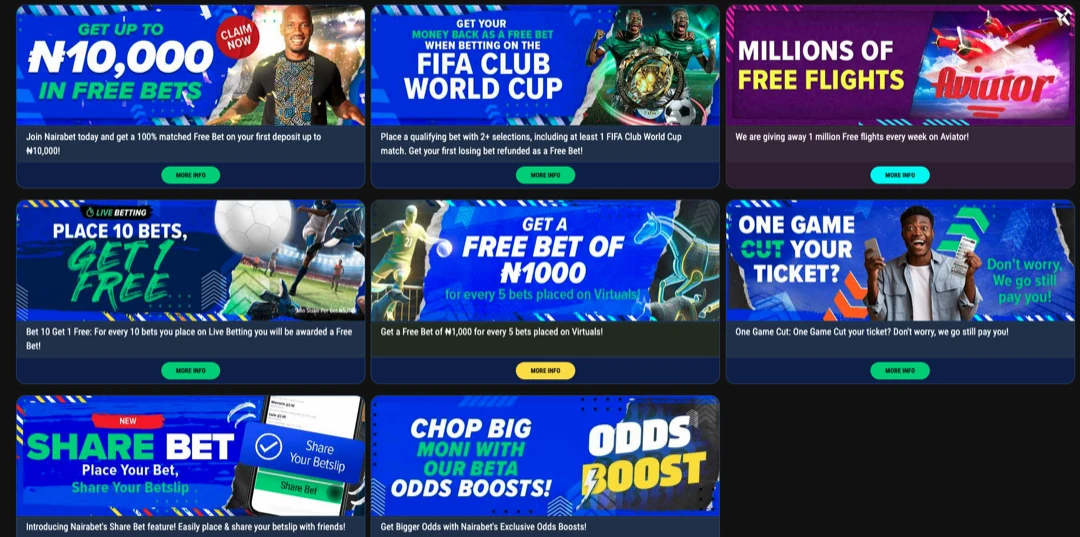 Nairabet Bonuses and Promotions