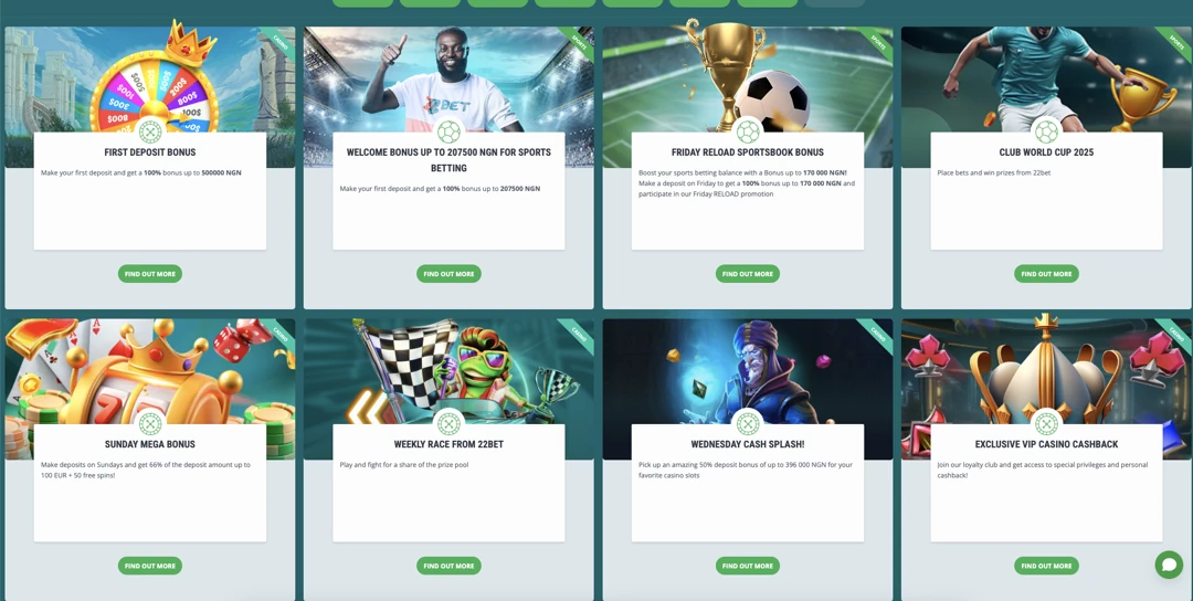 22bet Promotions