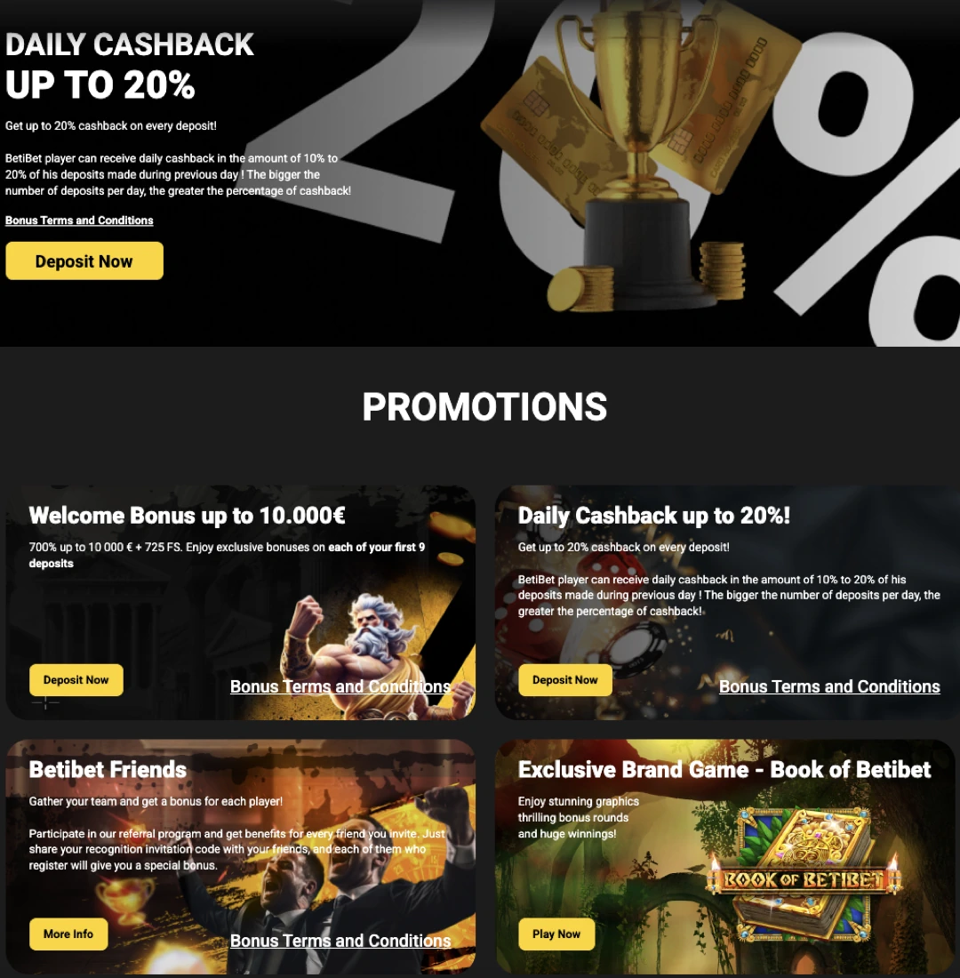 Beti bet Casino Bonuses