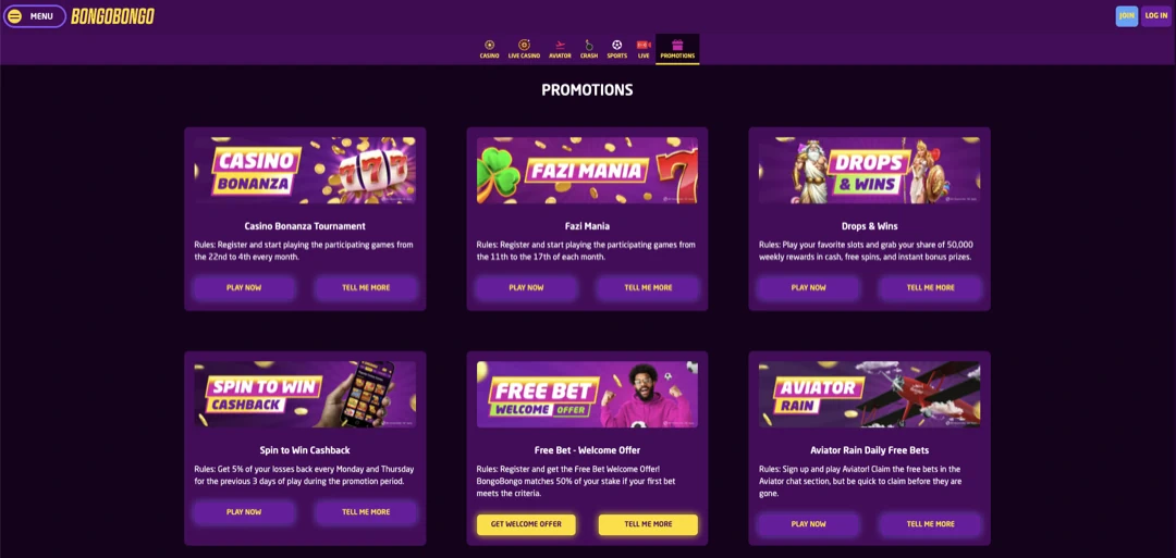 Bongobongo Bonus & Free Spins Kenya
