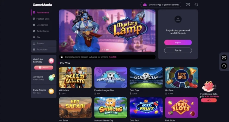 GameMania Kenya: Online Casino Games