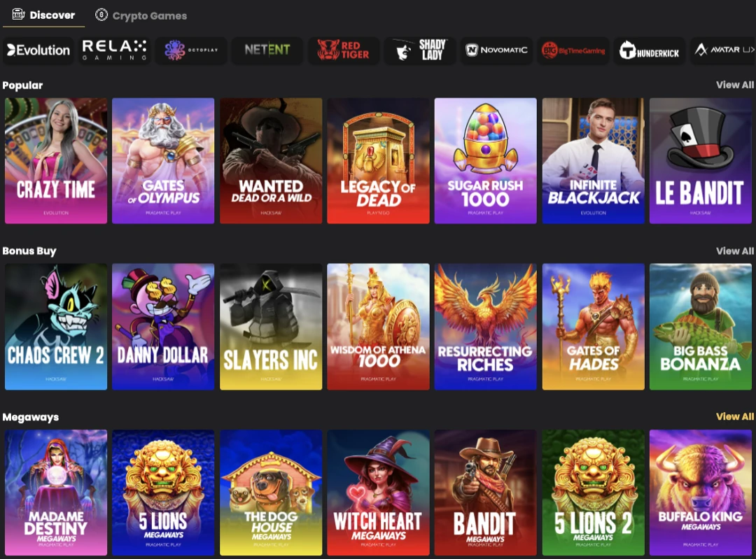 Games Available at Lucky Block Casino