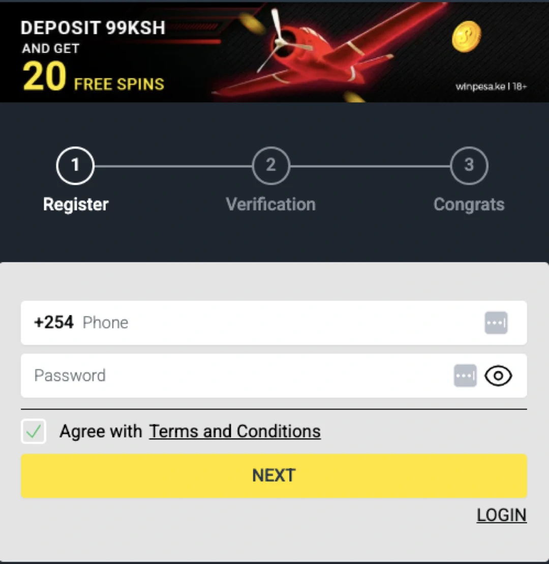 Register on Winpesa