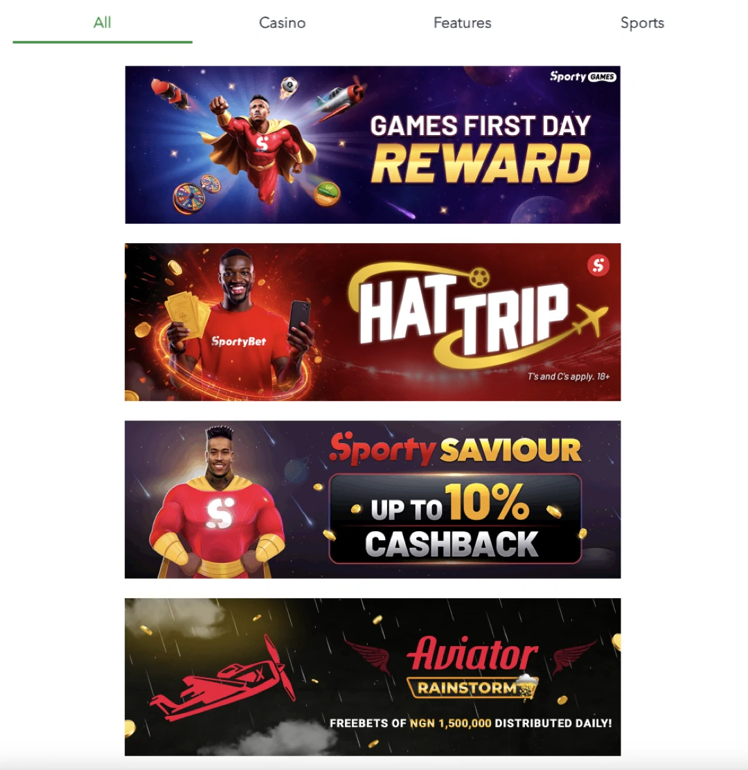 Special Promotions and Multiple Sporty Bet Bonus