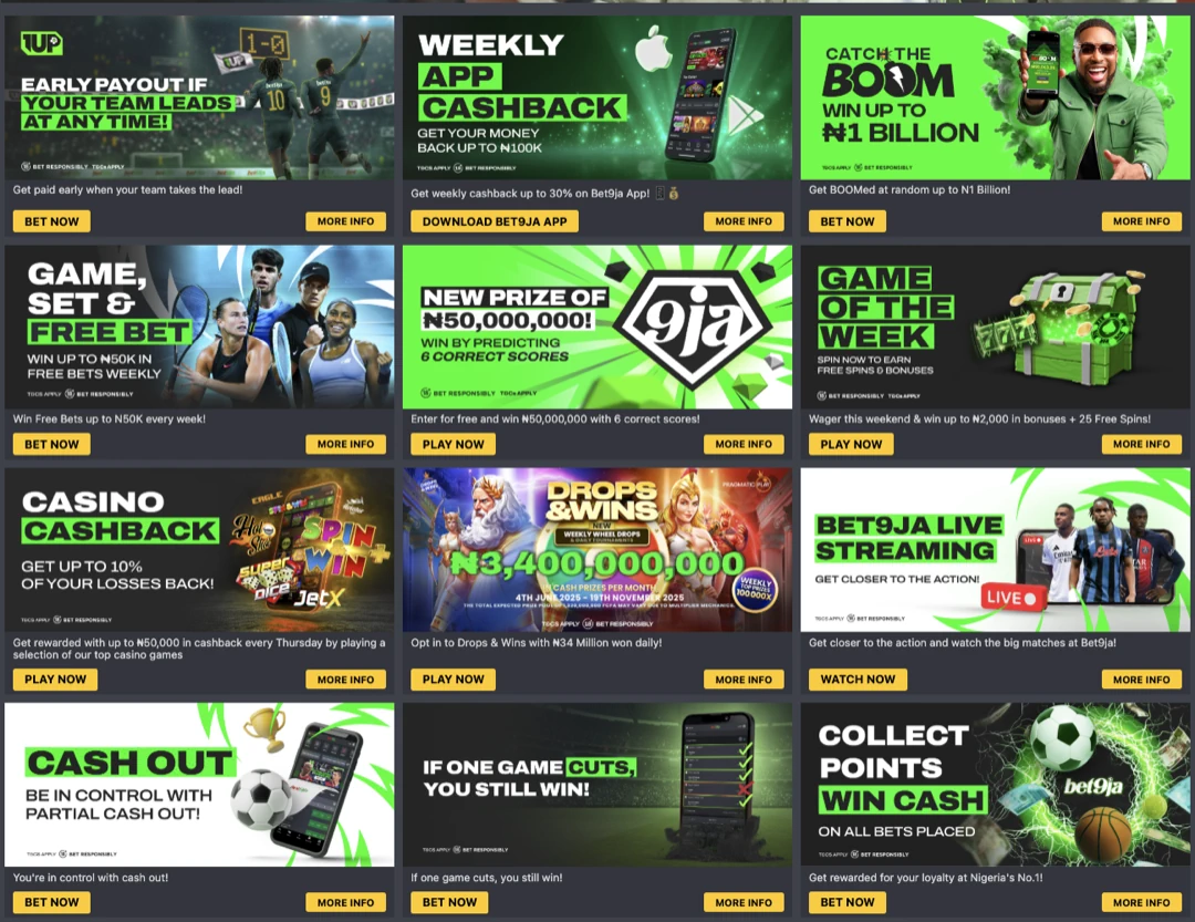 Types of Bet9ja Bonus Offers