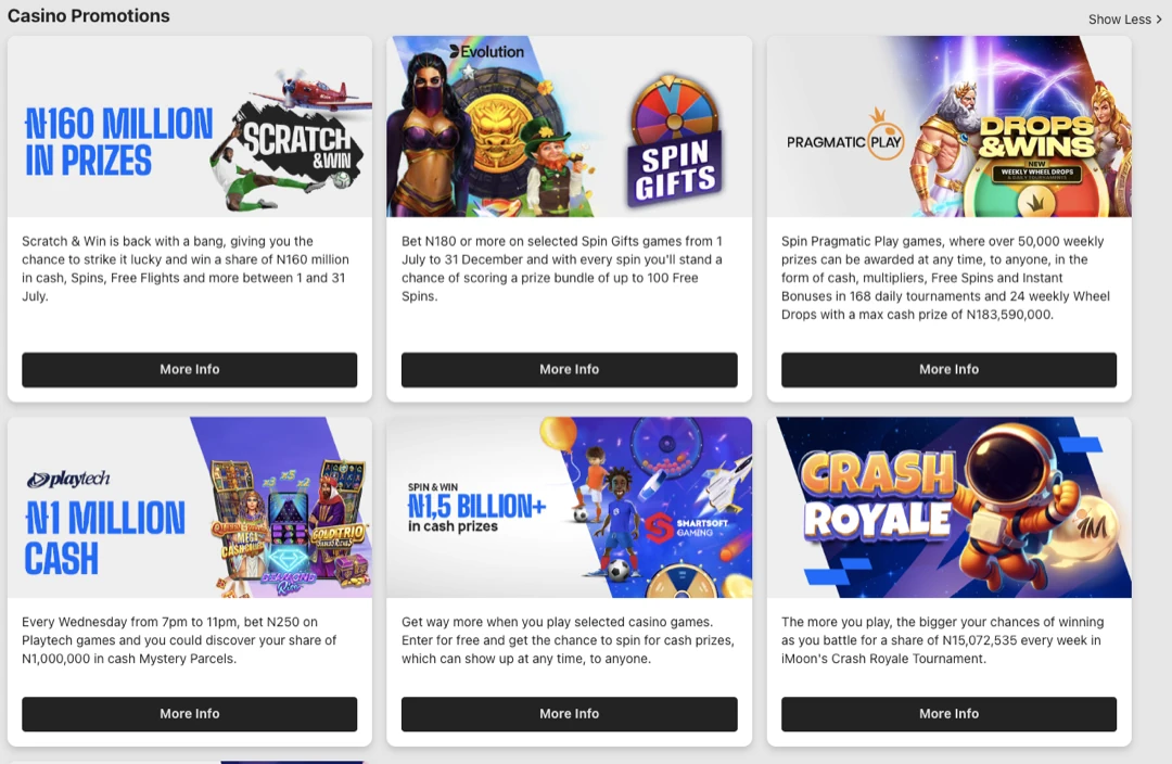 Types of Bonus Offers by Betway