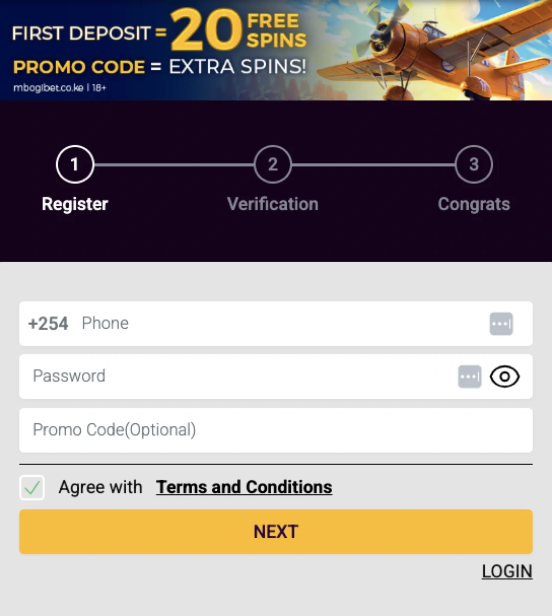 Steps to Register on Mbogibet