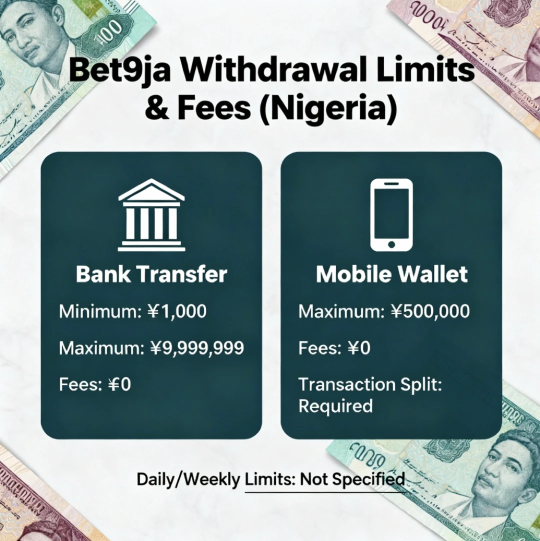 Bet9ja Withdrawal Limits and Fees