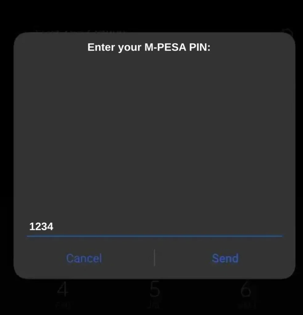 Enter your M-pesa PIN to confirm the payment