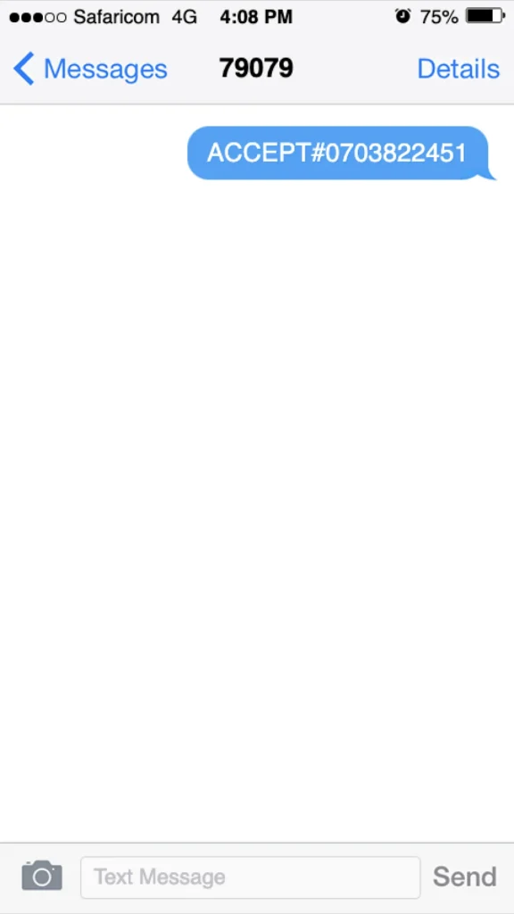 For text registration, sendΒ ACCEPT#YourPhoneNumberΒ toΒ 79079
