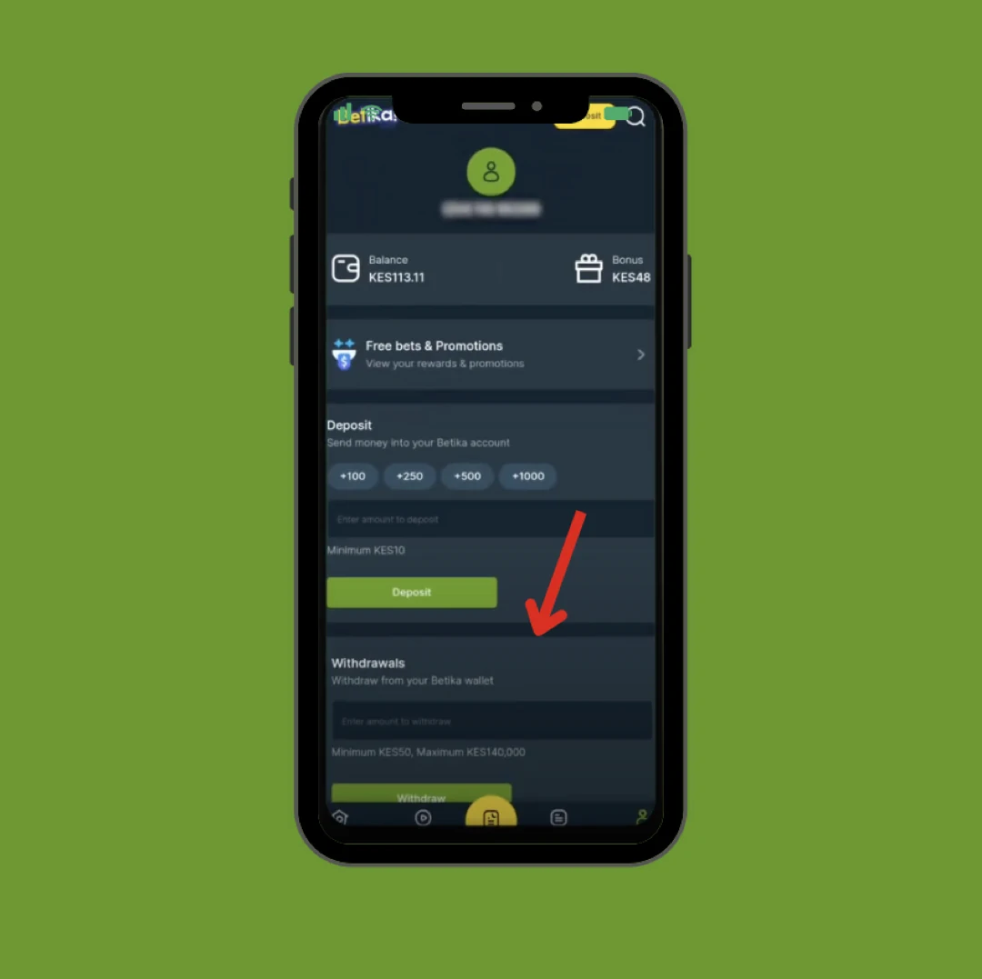Step 2 Navigate to the My Account section and select Withdraw to Initiate Withdrawal