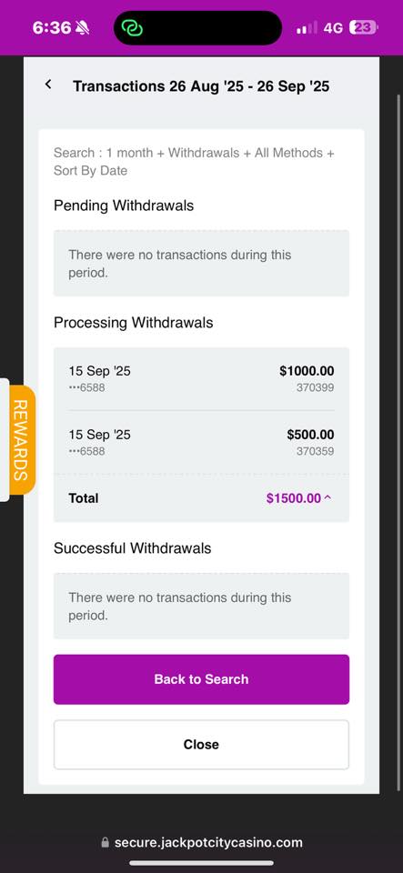 JackpotCity Withdrawal